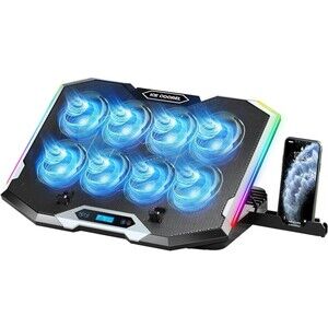 ICE COOREL K10 RGB Gaming Laptop Cooling Pad Stand 8 Fans Notebook Cooler 15-17